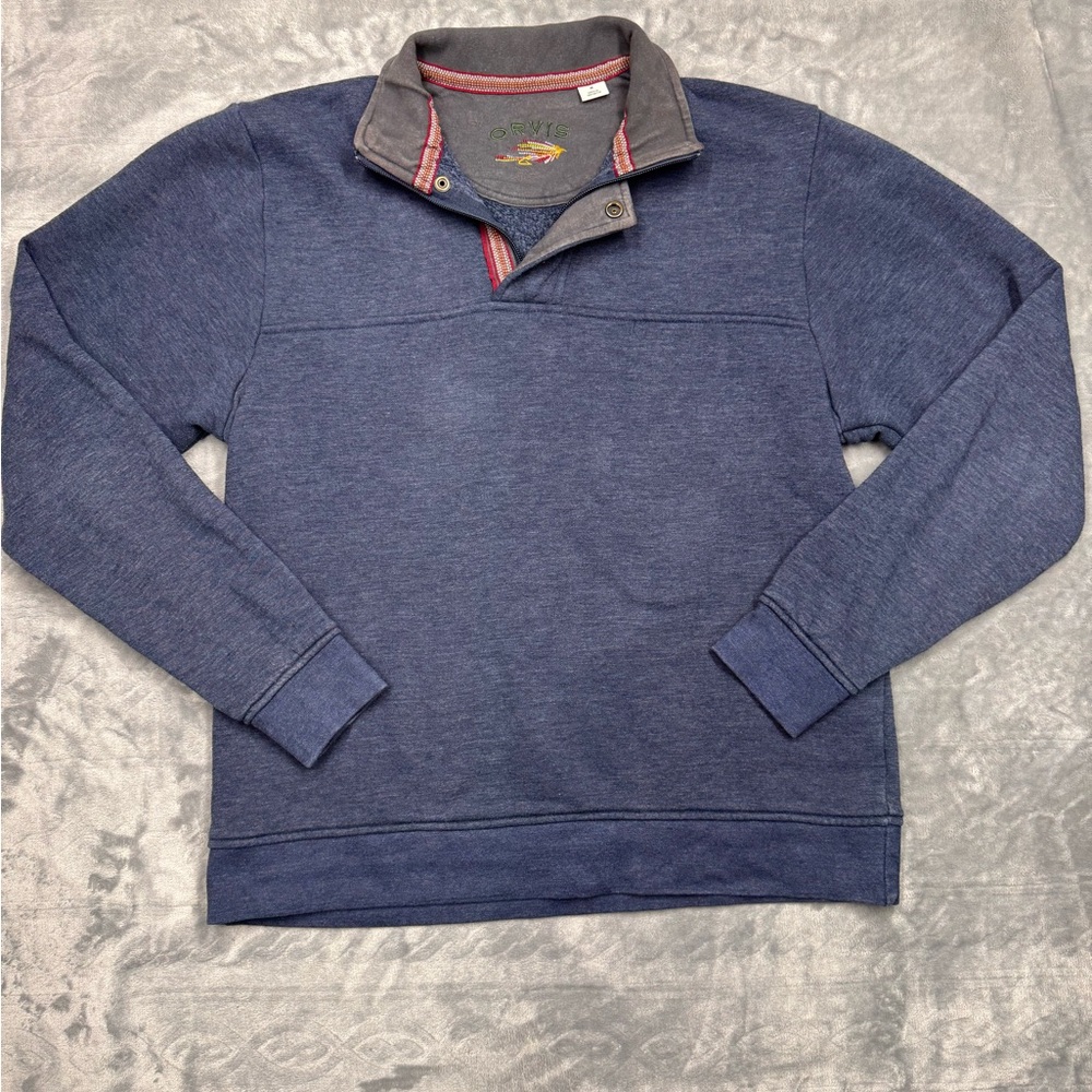 Men's Navy Blue Orvis Zip-Up Sweater